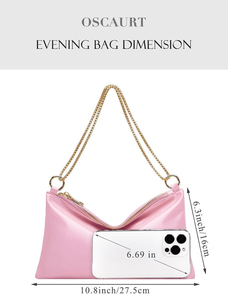 oscaurt Women's Evening Handbag Satin Shoulder Bag Purse for Prom Engagement Cocktail Party Wedding - Image 4